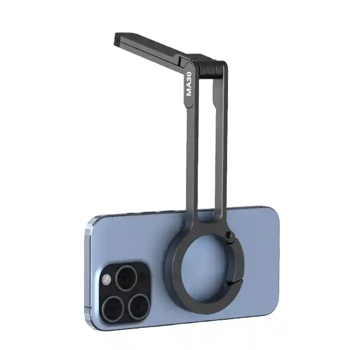 ULANZI MA30 Magnetic Phone Tripod Stand for iPhone Aluminium Maglock Smartphone Mini Tripod Pocket Cell Phone Stand Dual-Sided Magnet Quick Mount Compatible with iPhone 16 15 14 13 12 Magsafe